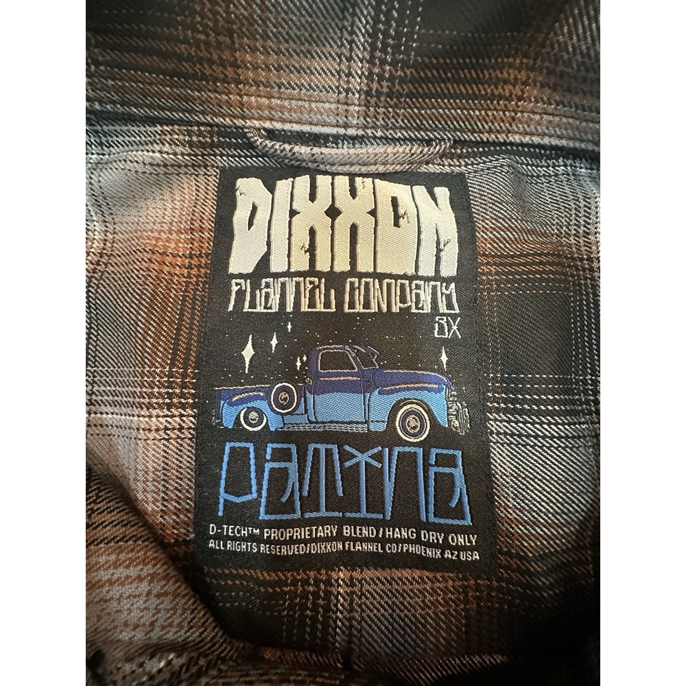 Dixxon Flannel Patina Mens Plaid Long Sleeve Pearl Snap Size 3XL - Picture 3 of 9